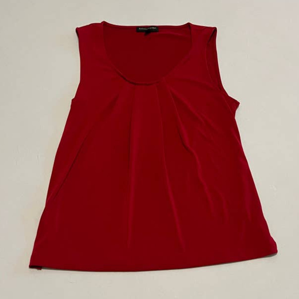 Banana Republic Red Sleeveless blouse pleated scoop neck S